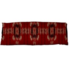 Red Grey Ikat Pattern Body Pillow Case Dakimakura (two Sides) by SpinnyChairDesigns