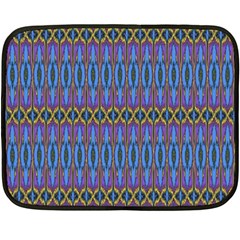 Purple Blue Ikat Stripes Fleece Blanket (mini) by SpinnyChairDesigns