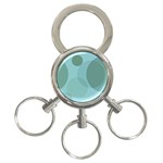 Teal Turquoise Blue Large Polka Dots 3-Ring Key Chain Front