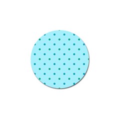 Blue Teal Green Polka Dots Golf Ball Marker (4 Pack) by SpinnyChairDesigns