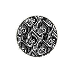 Abstract Black And White Swirls Spirals Hat Clip Ball Marker (10 Pack) by SpinnyChairDesigns