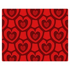 Dark Red Heart Pattern Double Sided Flano Blanket (medium)  by SpinnyChairDesigns