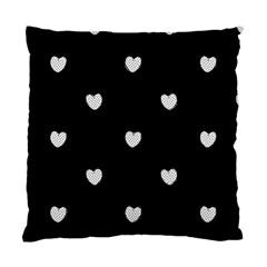 Black And White Polka Dot Hearts Standard Cushion Case (one Side) by SpinnyChairDesigns