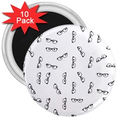 Geek Glasses With Eyes 3  Magnets (10 Pack)  by SpinnyChairDesigns