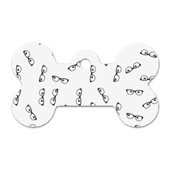 Geek Glasses With Eyes Dog Tag Bone (one Side) by SpinnyChairDesigns