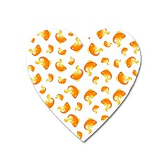 Orange Goldfish Pattern Heart Magnet by SpinnyChairDesigns