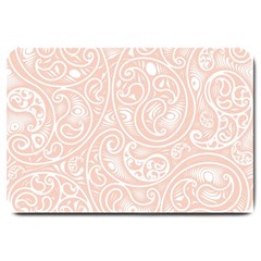 Barely There White Paisley Pattern Large Doormat 