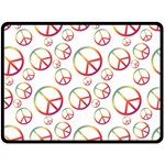 Colorful Rainbow Peace Symbols Double Sided Fleece Blanket (Large)  80 x60  Blanket Front