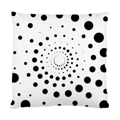 Abstract Black And White Polka Dots Standard Cushion Case (one Side) by SpinnyChairDesigns