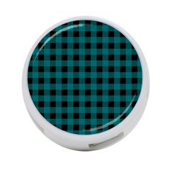 Teal Black Buffalo Plaid 4-port Usb Hub (two Sides) by SpinnyChairDesigns