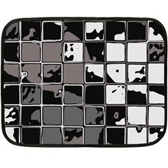 Black And White Checkered Grunge Pattern Fleece Blanket (mini) by SpinnyChairDesigns