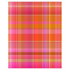 Pink Orange Madras Plaid Drawstring Bag (small)