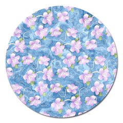 Watercolor Violets Magnet 5  (round) by SpinnyChairDesigns