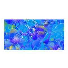 Blue Abstract Floral Paint Brush Strokes Satin Wrap by SpinnyChairDesigns