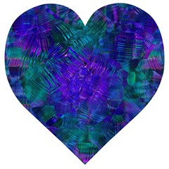 Indigo Abstract Art Wooden Puzzle Heart by SpinnyChairDesigns