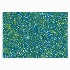 Abstract Blue Green Jungle Paisley Large Glasses Cloth by SpinnyChairDesigns