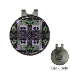 Chive Purple Black Abstract Art Pattern Hat Clips With Golf Markers by SpinnyChairDesigns