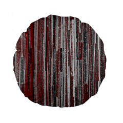 Abstract Grunge Stripes Red White Green Standard 15  Premium Flano Round Cushions by SpinnyChairDesigns