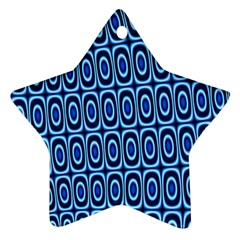 Abstract Blue Circles Mosaic Star Ornament (two Sides) by SpinnyChairDesigns