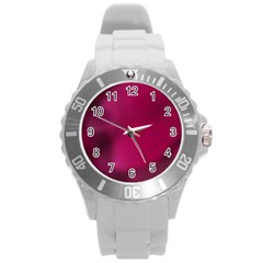 Fun Fuschia Round Plastic Sport Watch (l) by Janetaudreywilson