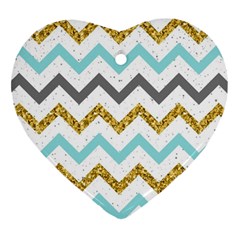 Chevron  Heart Ornament (two Sides) by Sobalvarro