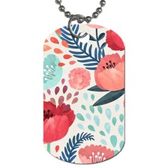 Floral  Dog Tag (one Side) by Sobalvarro