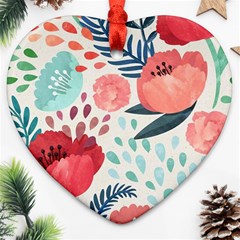 Floral  Heart Ornament (two Sides) by Sobalvarro