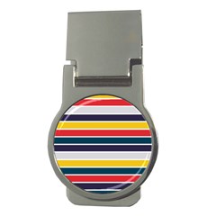 Horizontal Colored Stripes Money Clips (round)  by tmsartbazaar