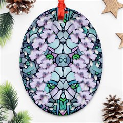 Paradise Flowers In Paradise Colors Ornament (oval Filigree)