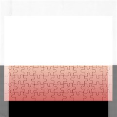 Vermilion Coral Sunset Gradient Ombre Rectangular Jigsaw Puzzl by SpinnyChairDesigns