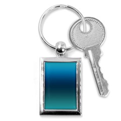 Blue Teal Green Gradient Ombre Colors Key Chain (rectangle) by SpinnyChairDesigns