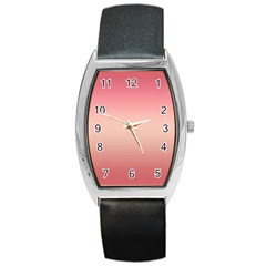 Pink Blush Gradient Ombre Colors Barrel Style Metal Watch by SpinnyChairDesigns