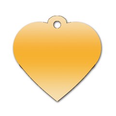 Saffron Yellow And Cream Gradient Ombre Color Dog Tag Heart (two Sides) by SpinnyChairDesigns