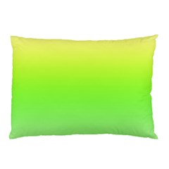 Lemon Yellow And Lime Green Gradient Ombre Color Pillow Case (two Sides) by SpinnyChairDesigns