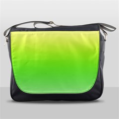 Lemon Yellow And Lime Green Gradient Ombre Color Messenger Bag by SpinnyChairDesigns