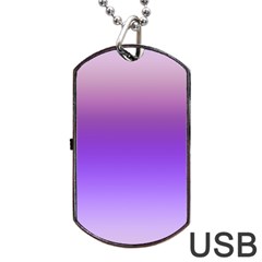 Plum And Violet Purple Gradient Ombre Color Dog Tag Usb Flash (one Side) by SpinnyChairDesigns