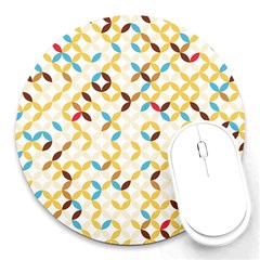 Tekstura-seamless-retro-pattern Round Mousepads by Sobalvarro