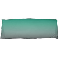 Teal Green And Grey Gradient Ombre Color Body Pillow Case (dakimakura) by SpinnyChairDesigns