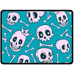 Skull Double Sided Fleece Blanket (Large)  80 x60  Blanket Back