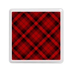 Red And Black Plaid Stripes Memory Card Reader (square) by SpinnyChairDesigns