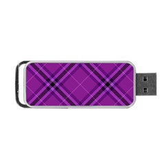 Purple And Black Plaid Portable Usb Flash (one Side) by SpinnyChairDesigns