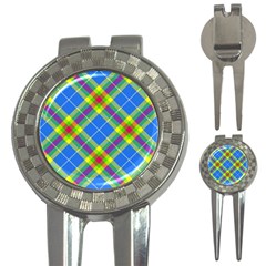 Clown Costume Plaid Striped 3-in-1 Golf Divots by SpinnyChairDesigns