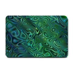 Emerald Green Blue Marbled Color Small Doormat  by SpinnyChairDesigns