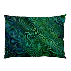 Emerald Green Blue Marbled Color Pillow Case (two Sides) by SpinnyChairDesigns