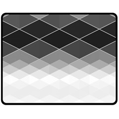 Black White Grey Color Diamonds Fleece Blanket (medium)  by SpinnyChairDesigns