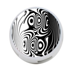 Black And White Abstract Stripes 4-port Usb Hub (two Sides) by SpinnyChairDesigns