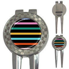 Colorful Mime Black Stripes 3-in-1 Golf Divots by tmsartbazaar