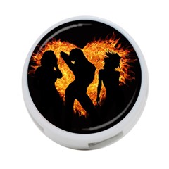 Shadow Heart Love Flame Girl Sexy Pose 4-port Usb Hub (one Side)