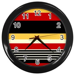 Contrast Yellow With Red Wall Clock (black) by tmsartbazaar