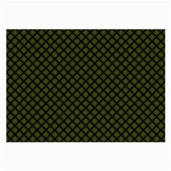 Army Green And Black Plaid Large Glasses Cloth by SpinnyChairDesigns